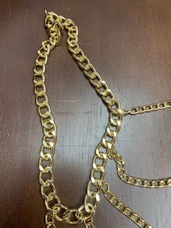 Sexy Geometric U-Shaped Tassel One Shoulder Body Chain Necklace - Picture 4 of 4